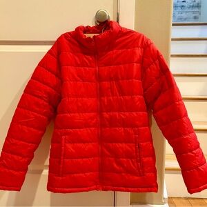 Old Navy Red Puffer Jacket with Quilted Design